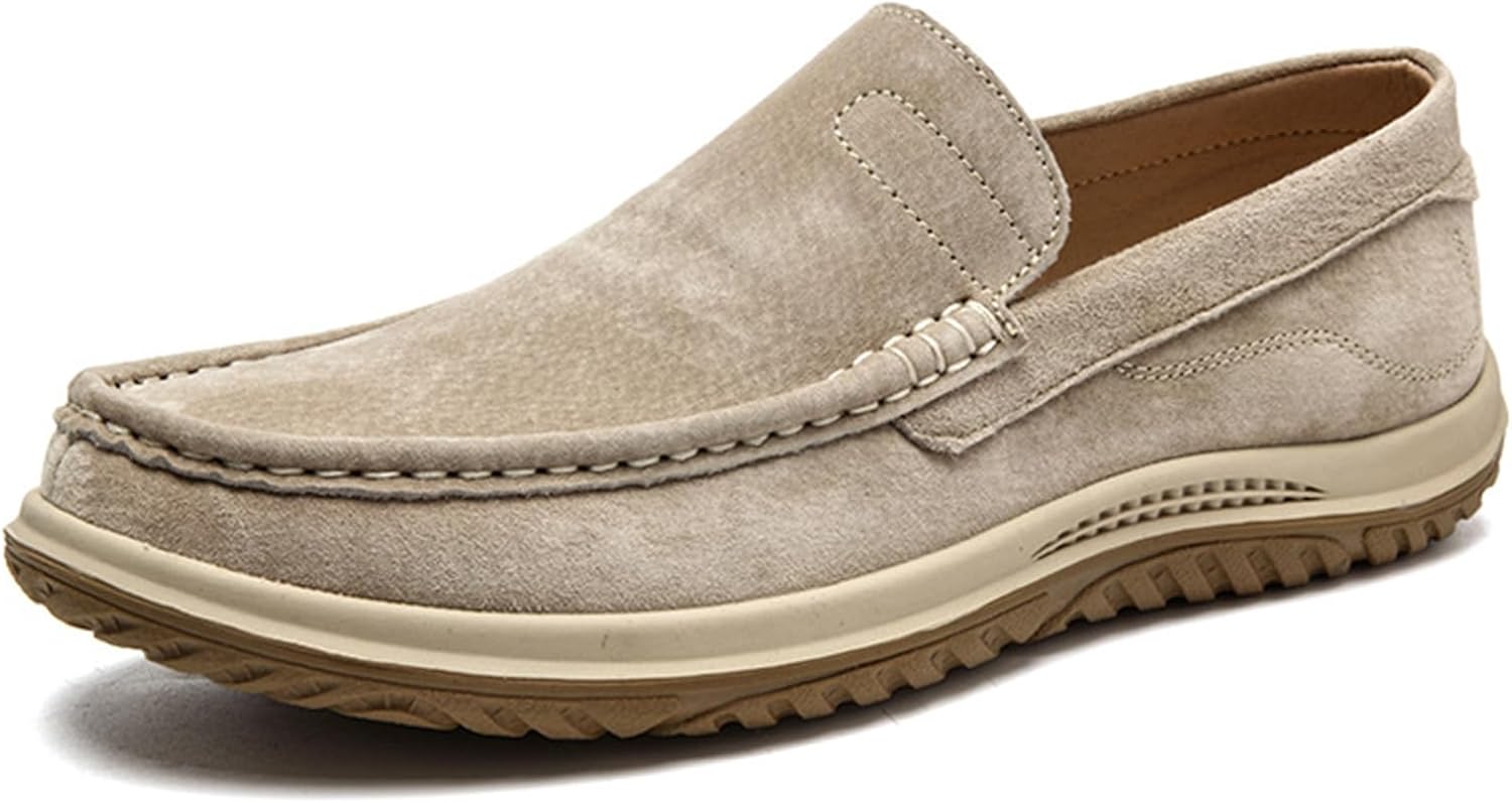 

Мужские замшевые повседневные мокасины RiceelSor, слипоны, удобные, легкие ортопедические, с меховой подкладкой, теплые, обувь для прогулок и на каждый день, хаки