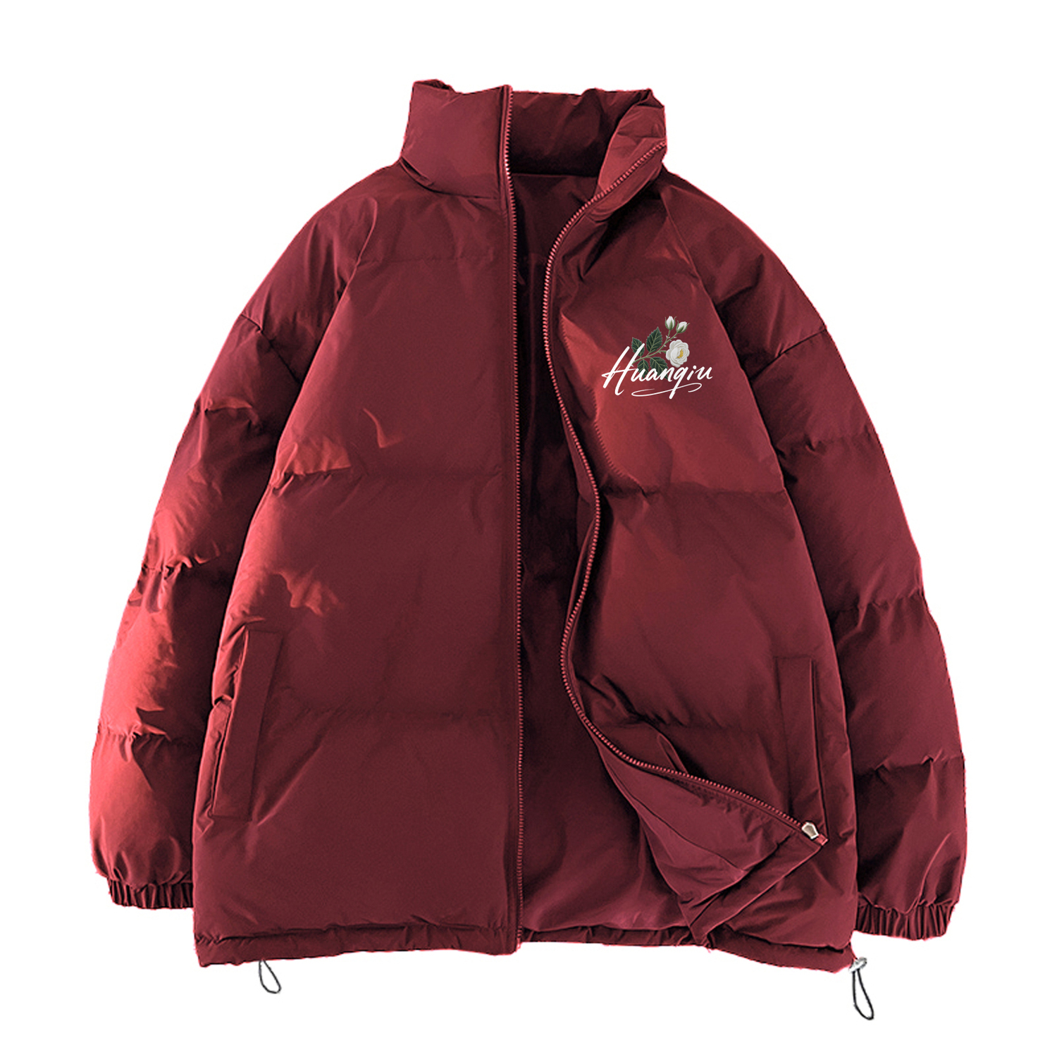 

Пуховик Unisex Stand Collar Moderate Padded HUANQIU, maroon