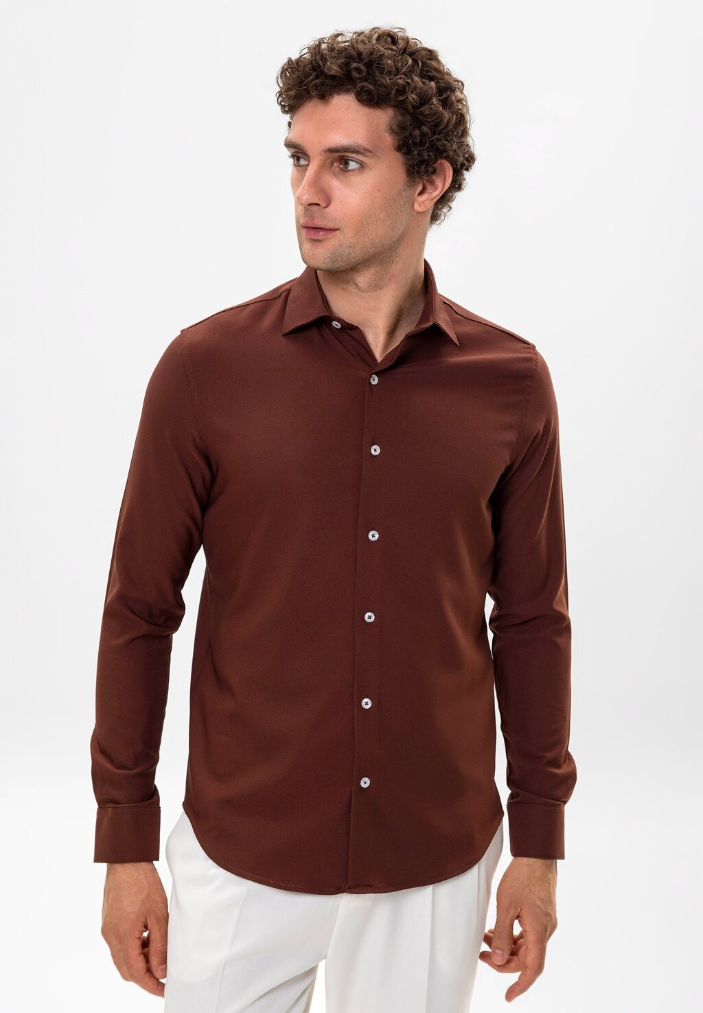 

Повседневная рубашка Slim Fit Antioch, коричневая