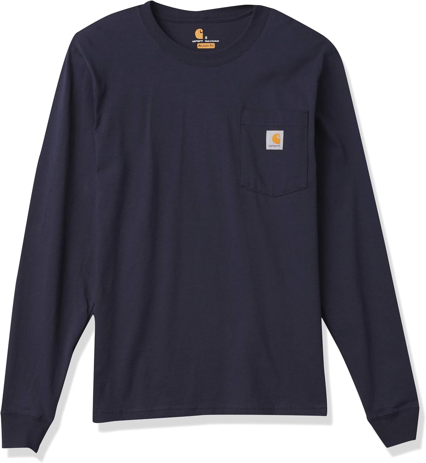 

Carhartt мужская футболка с длинным рукавом и карманом, свободный крой, плотная ткань, распродажа, Blue Navy