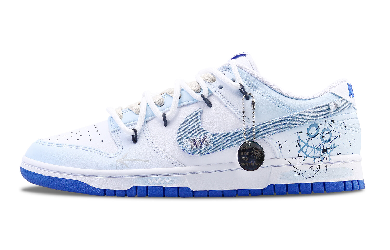 

Кроссовки Nike Dunk Skateboarding Shoes Unisex Low-top Blue/white/black, синий
