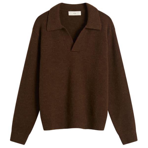 

Вязаный джемпер с открытым воротником Dunst, темно-коричневый