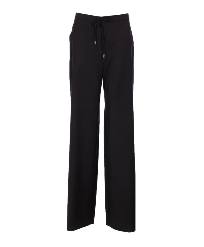 

Черные шерстяные брюки с высокой талией Max Mara, черный