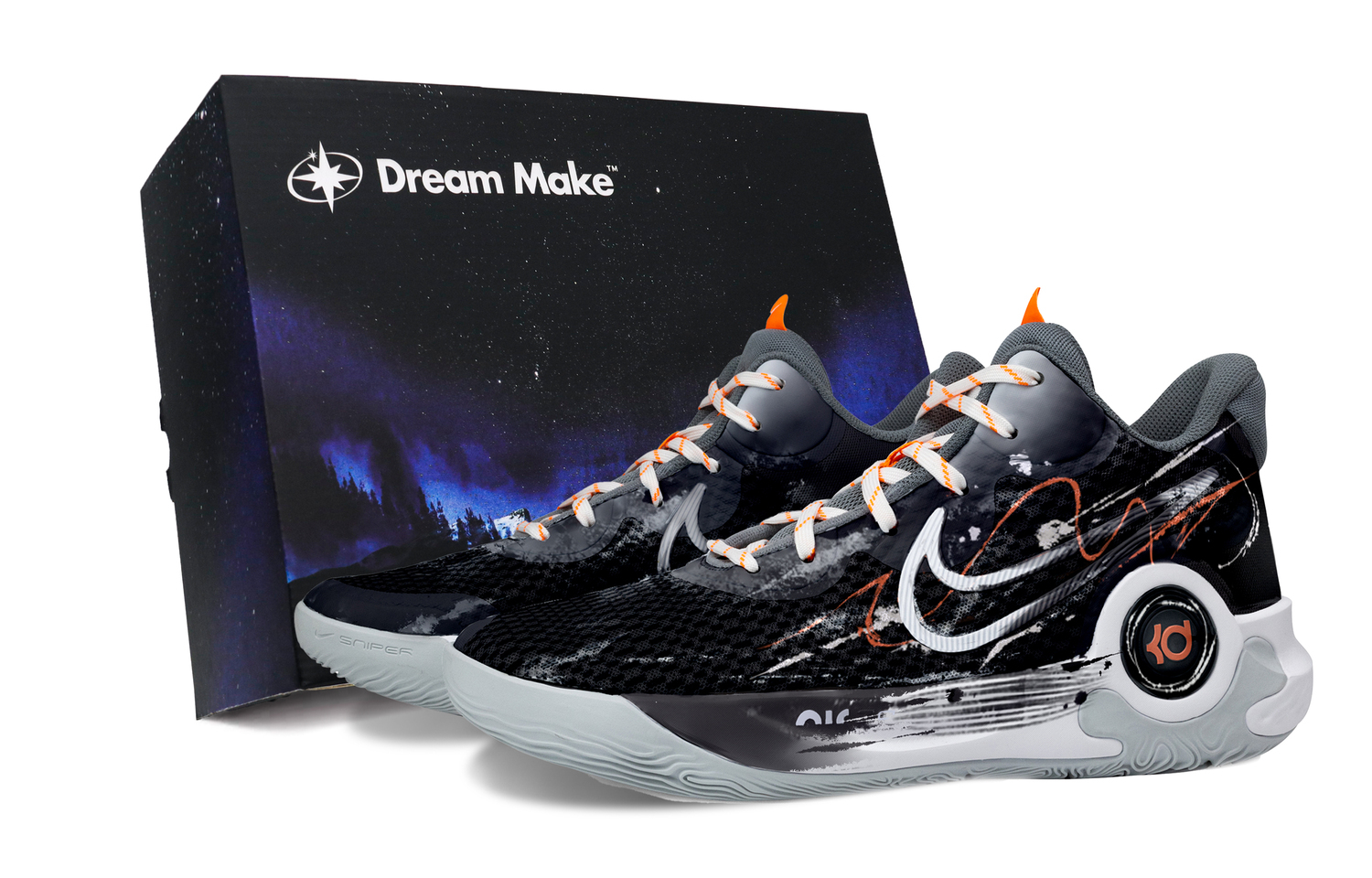 

Nike Кроссовки баскетбольные KD Trey 5 IX Unisex Mid-top черно-бело-серые, цвет Black