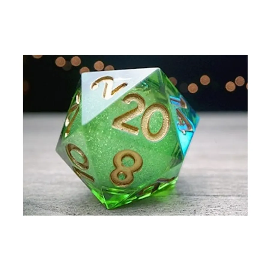 

Эликсир d20 - Зеленый с золотом, Elixir Liquid Core Dice