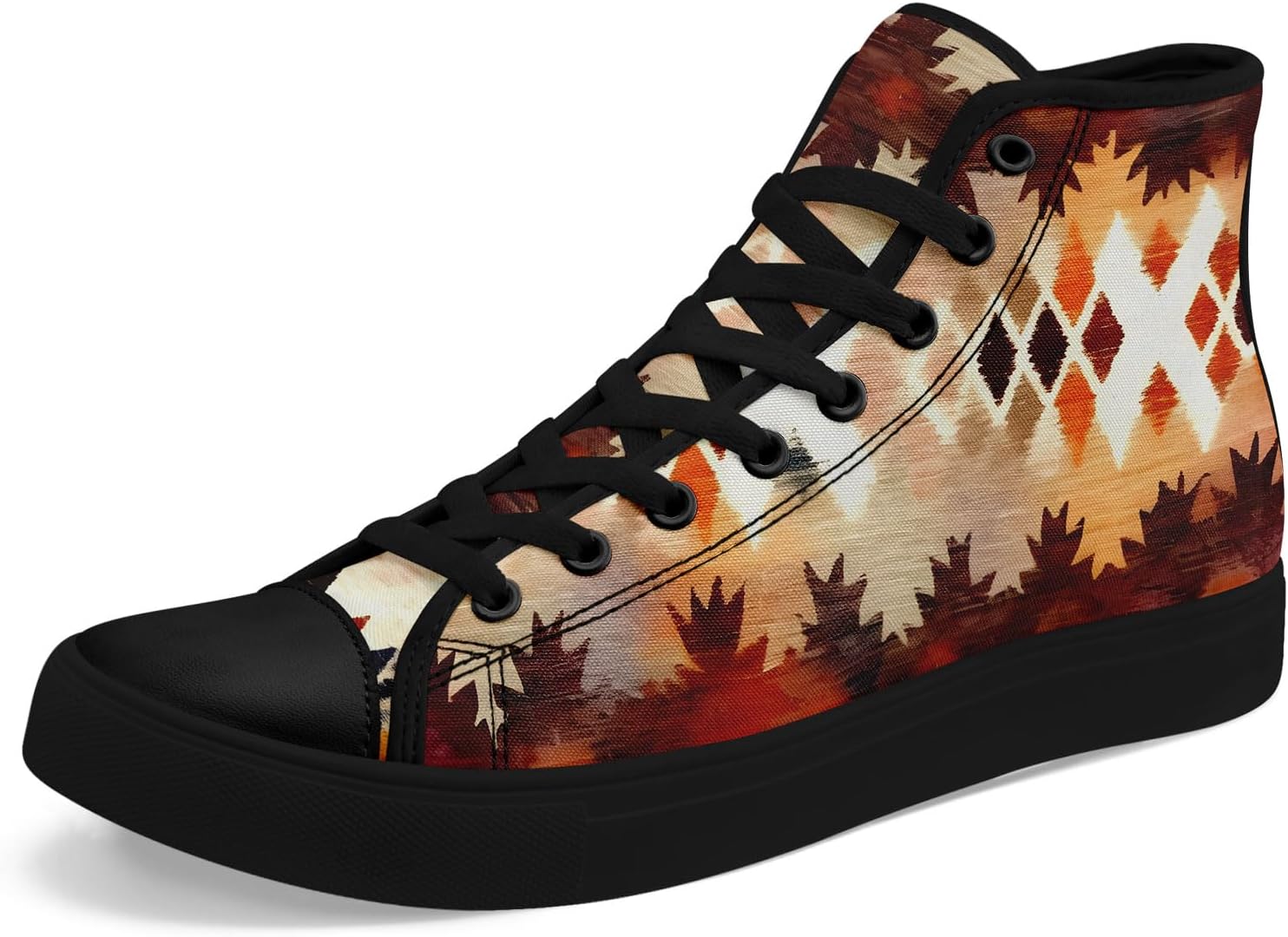 

Высокие кеды из канвы для мужчин и женщин - дышащие, легкие, этнические повседневные туфли с прочной резиновой подошвой Awsole, черный