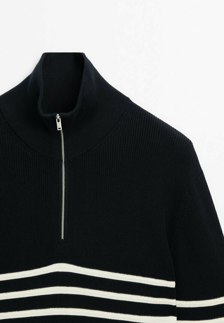 

Джемпер WITH MOCK NECK Massimo Dutti, темно-синий
