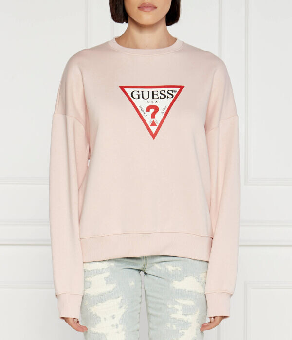 

Толстовка женская Guess Jeans с круглым вырезом, розовый