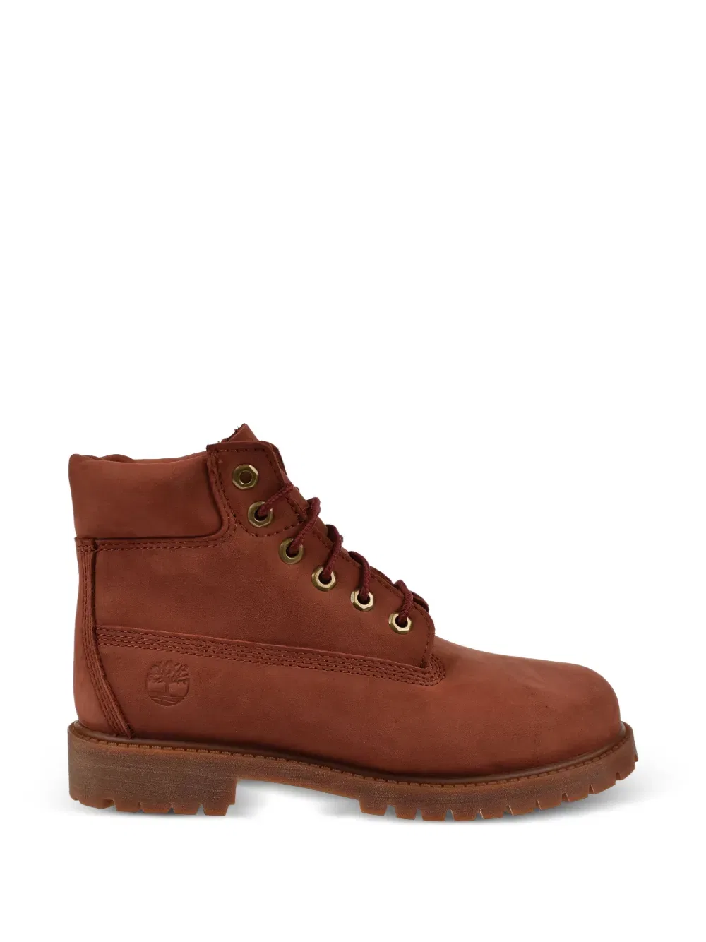 Кожаные ботинки на шнуровке Timberland Kids, красный — фото 2