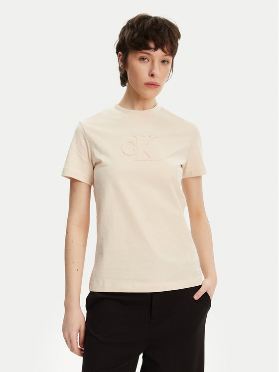 

Футболка обычного кроя J20J225256 Calvin Klein Jeans, бежевый