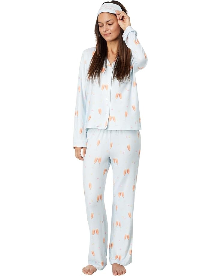 

Пижама P.J. Salvage You Had Me at Rosé PJ Set with Sleepmask, цвет Powder Blue