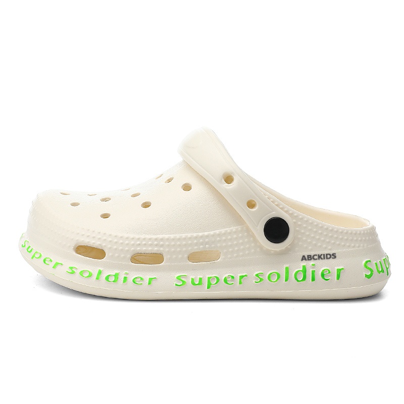 

Детские тапочки с низким верхом, устойчивые к истиранию, легкие, амортизирующие, нескользящие ABC KIDS, белый/зеленый