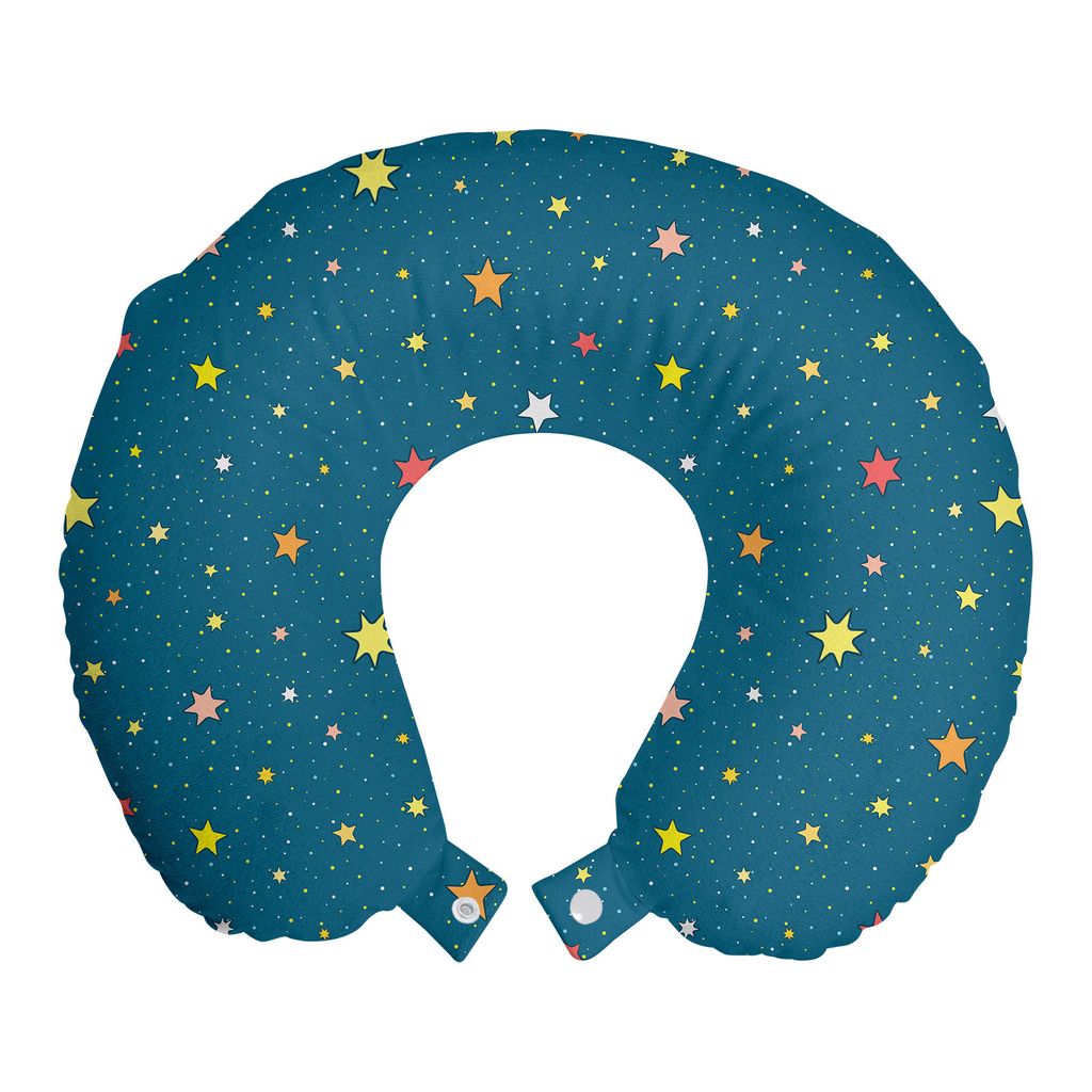 

ABAKUHAUS Night Sky Travel Pillow Подушка для шеи, разноцветные маленькие искры, пенопластовые дорожные принадлежности для самолета и автомобиля, 30x30 см, разноцветные