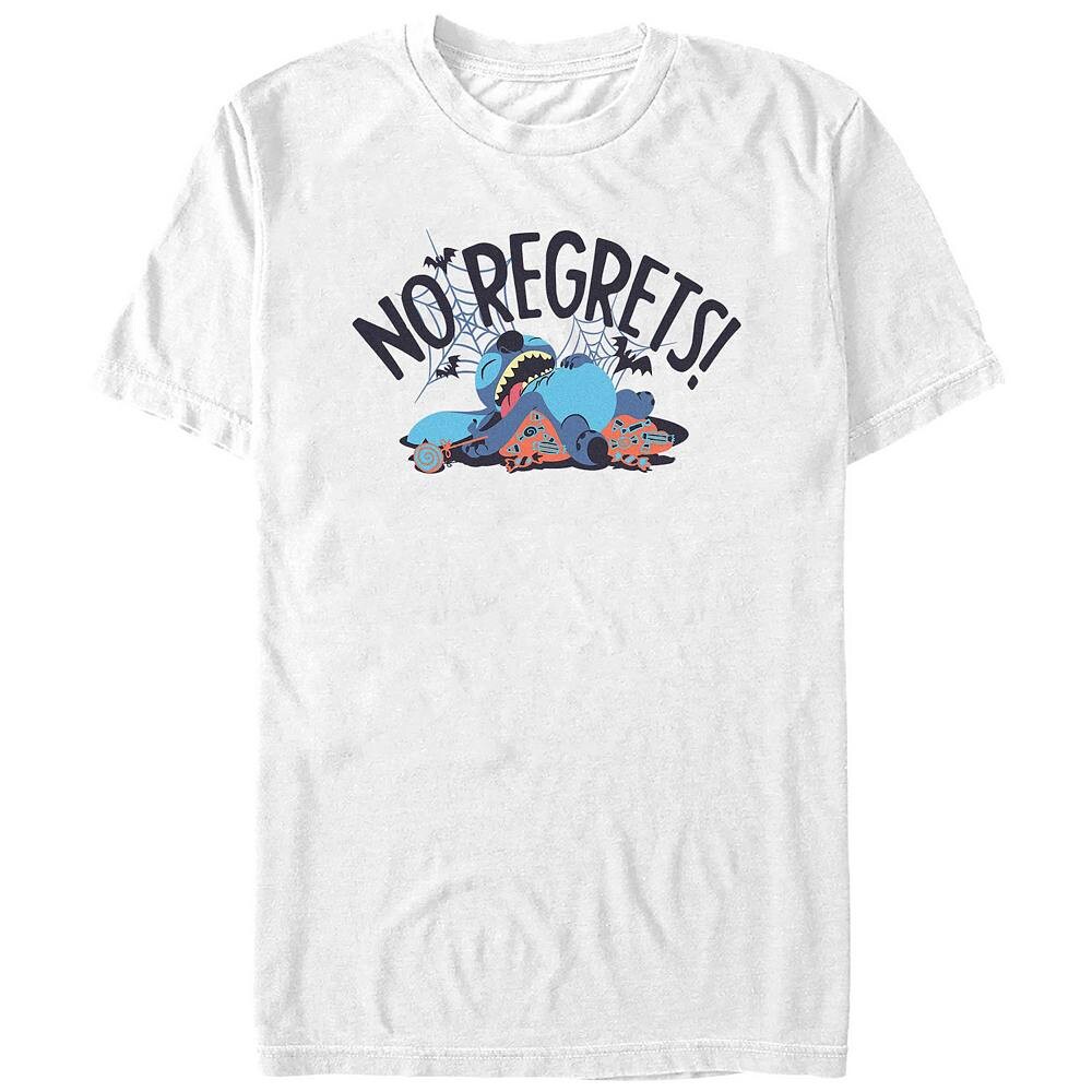 

Мужская футболка с рисунком Disney's Lilo & Stitch No Regrets, белый