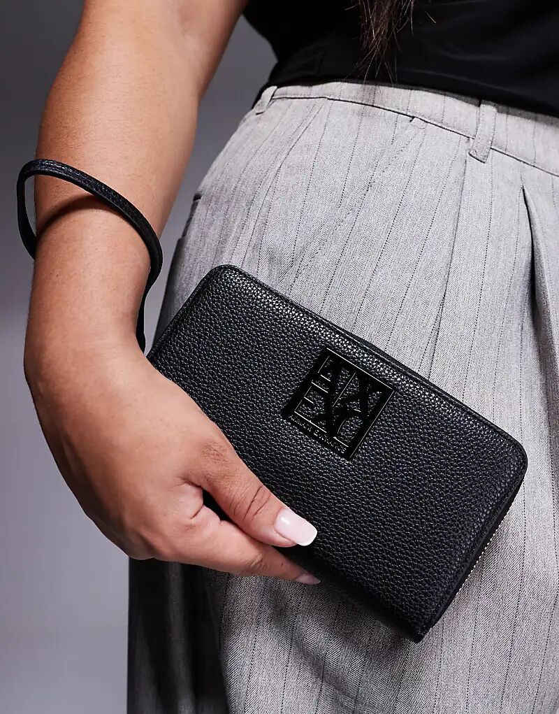 

Кошелек на молнии с логотипом черного цвета Armani Exchange