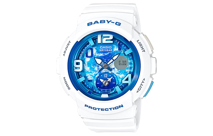 

CASIO Часы Women's BABY-G Blue Watch BGA-190GL-7BPR, Blue Dial and White Band
