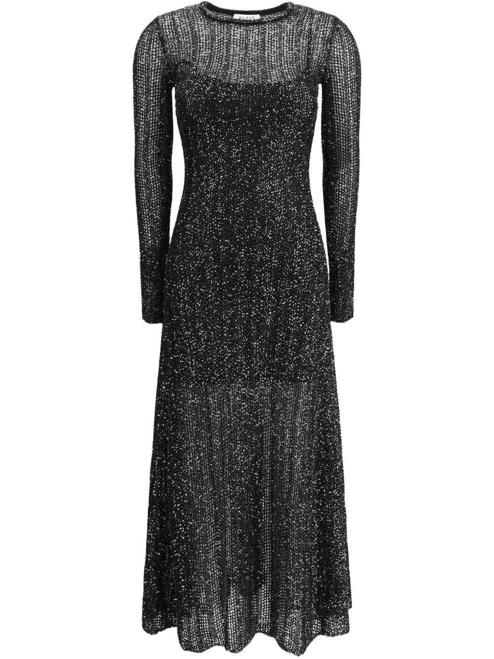

Платье макси с пайетками Alaïa, черный