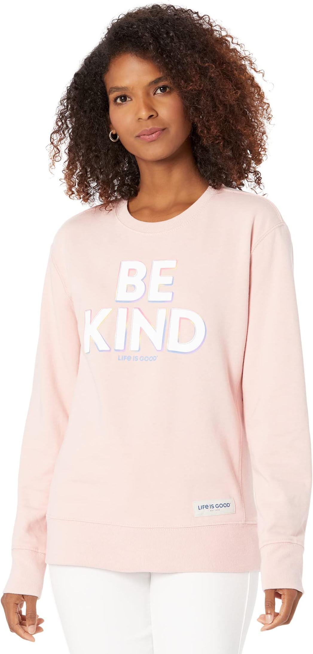 

Толстовка Life is Good Be Kind Simply True Fleece Crew, цвет Himalayan Pink