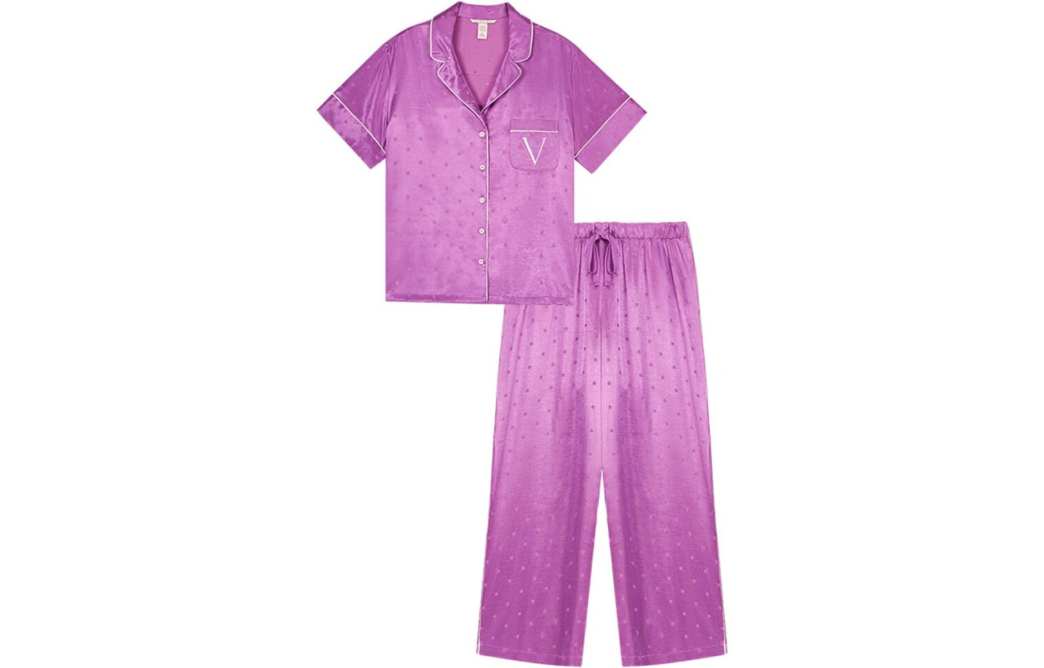 

Женский пижамный комплект Victoria's Secret, цвет Berry purple polka dots