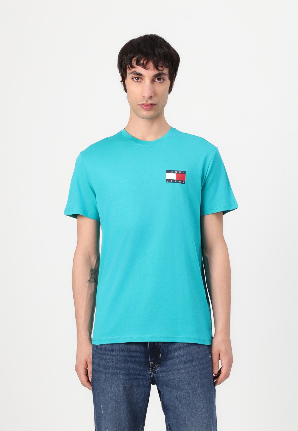 

Базовая футболка SLIM ESSENTIAL FLAG TEE Tommy Jeans, бирюзовый