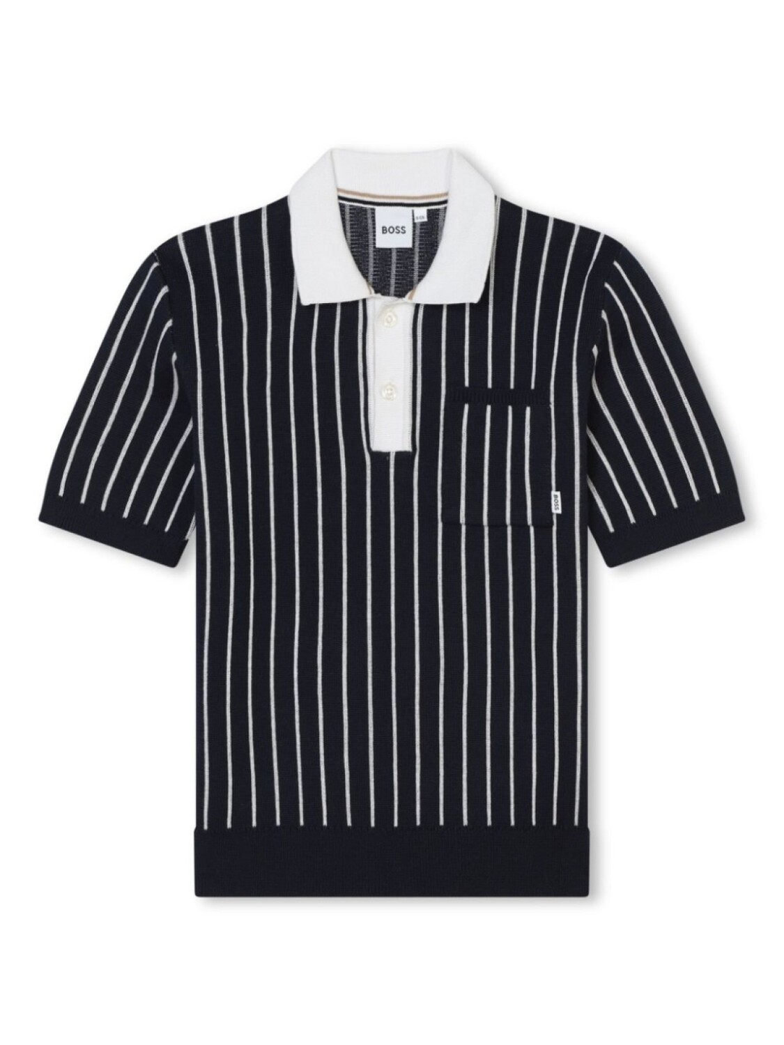 

BOSS Kidswear рубашка поло с принтом в полоску, синий