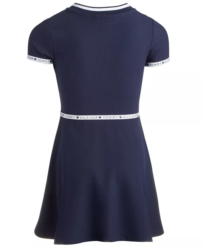 Платье с четвертной молнией для девочек Toddler Girls Quarter Zip Dress Tommy Hilfiger, синий — фото 2