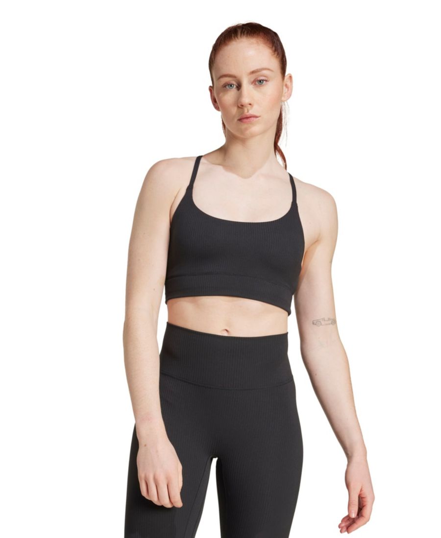 

Женский тренировочный бюстгальтер All Me в рубчик Adidas, Black