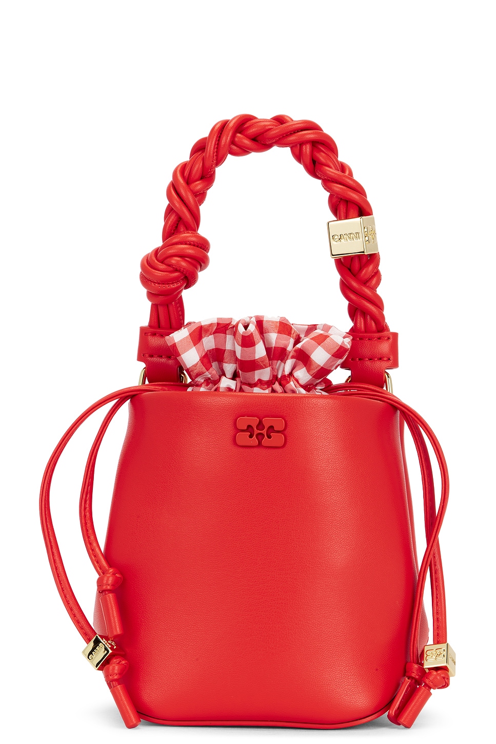 

Мини-сумка "Bou Bucket Vichy Pouch" Ganni, red alert