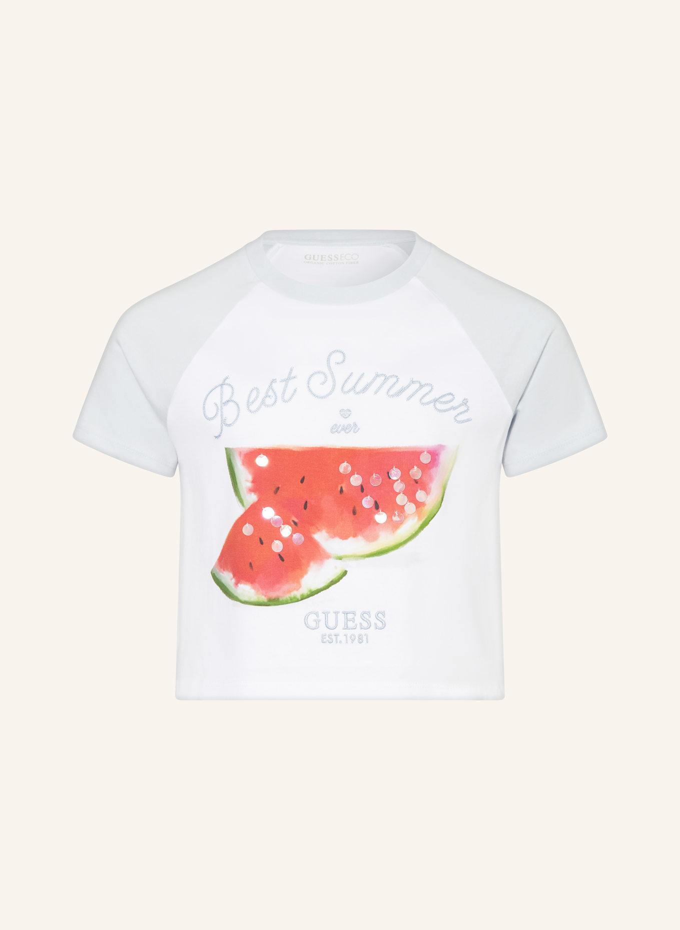

Укороченная рубашка с пайетками Guess, мультиколор