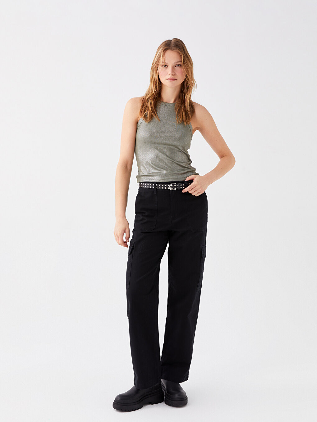 

Женские брюки-карго узкого кроя LCW Casual, новый черный