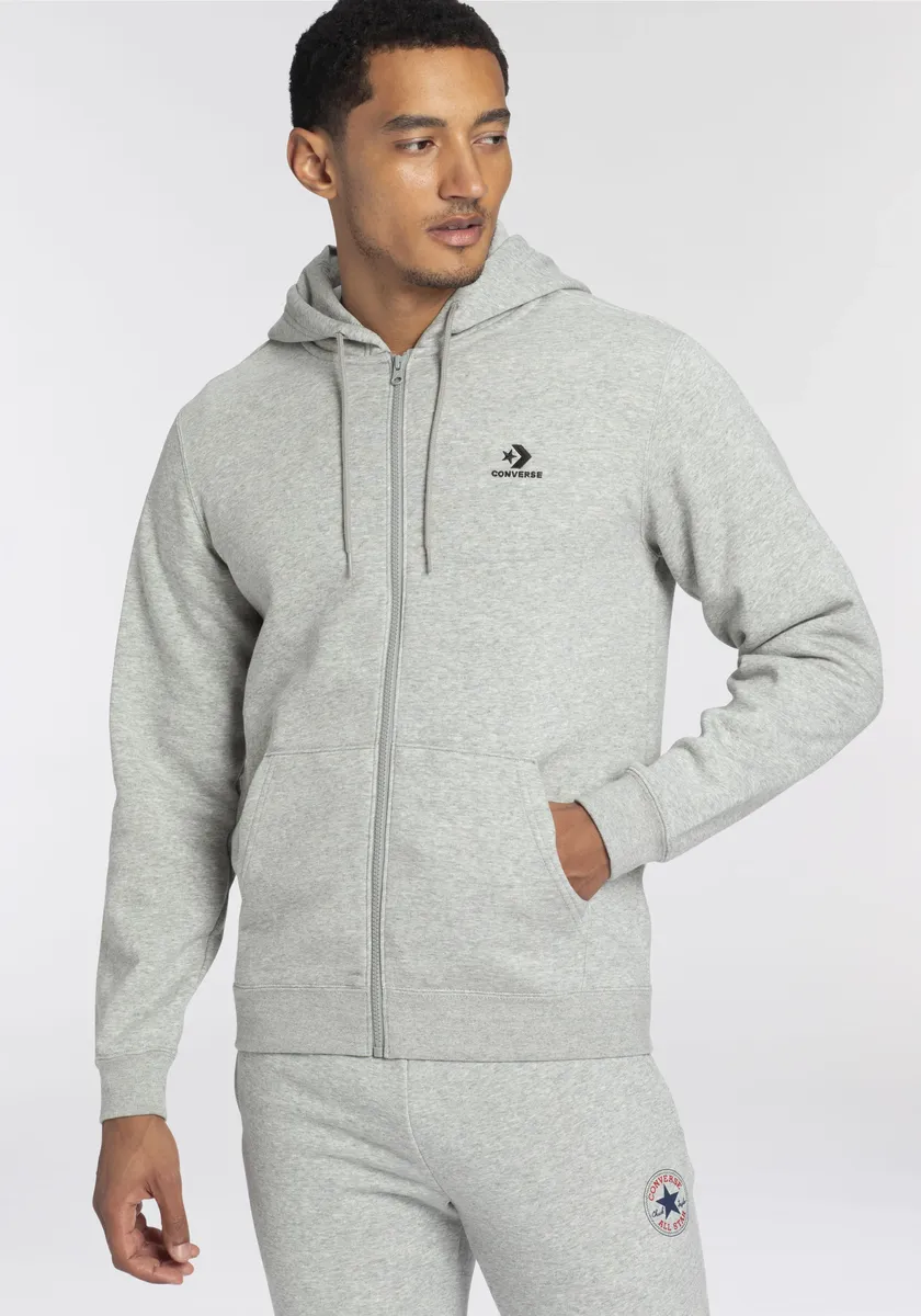

Толстовка Converse с капюшоном "GO-TO EMBROIDERED STAR CHEVRON BRUSHED BACK BACK FLEECE ZIP HOODIE", унисекс, серый