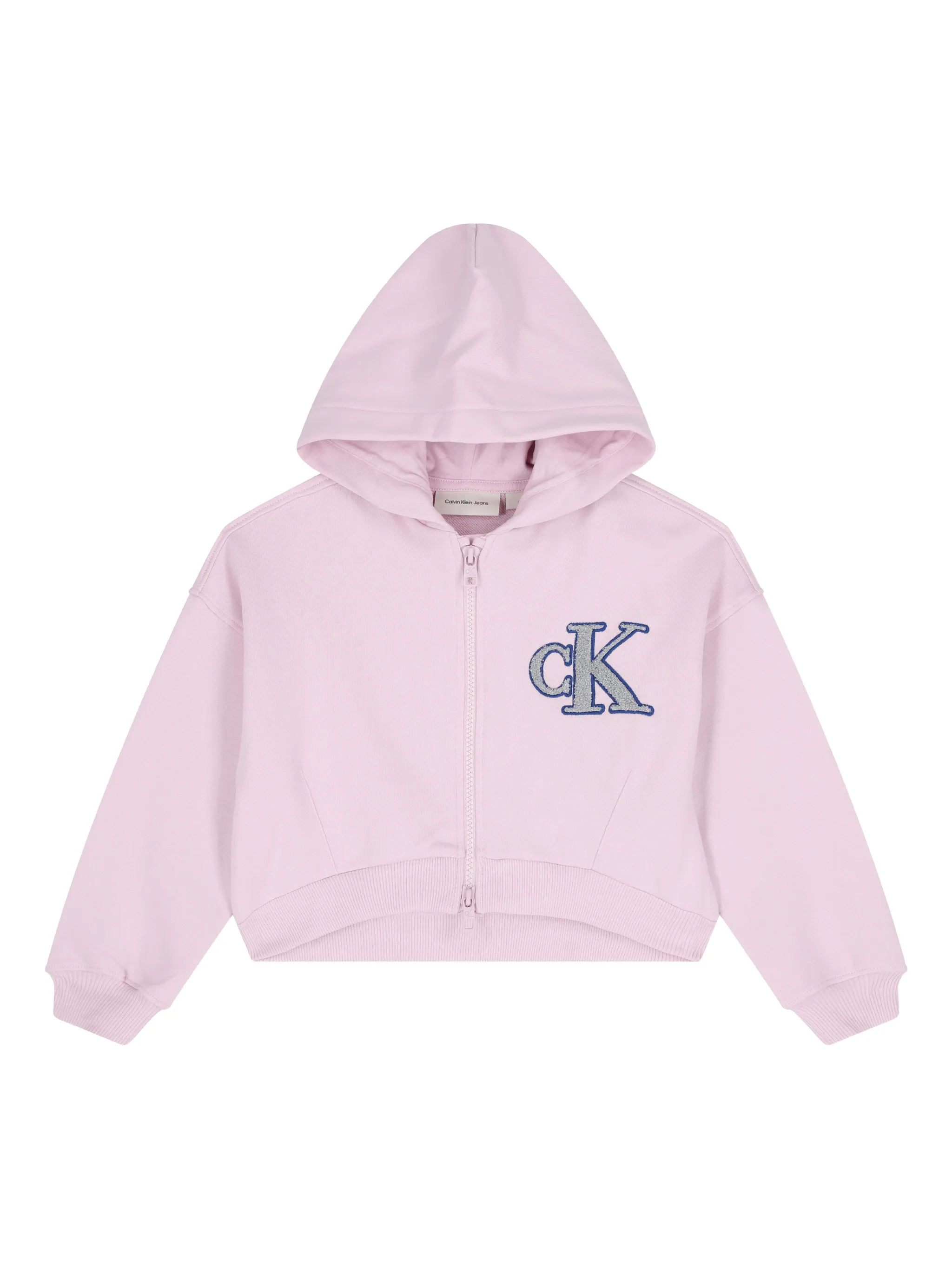 Толстовка с капюшоном на молнии с логотипом Calvin Klein Kids, розовый — фото 3
