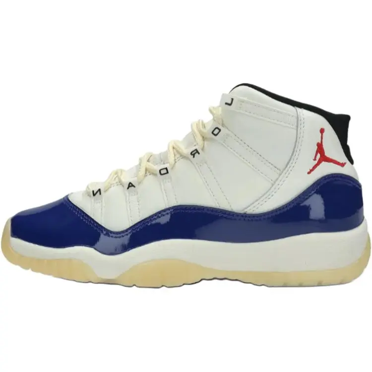 Детские баскетбольные кроссовки Air 11 Retro для школьников Jordan, синий/красный/черный