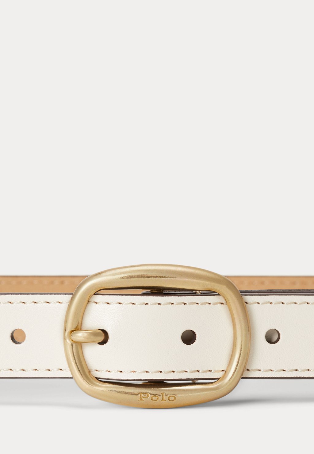 

Пояс OVAL BUCKLE LEATHER BELT Ralph Lauren, кремовый