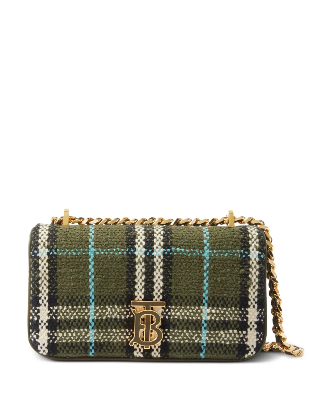 

Мини-сумка Lola в клетку BURBERRY, зеленый