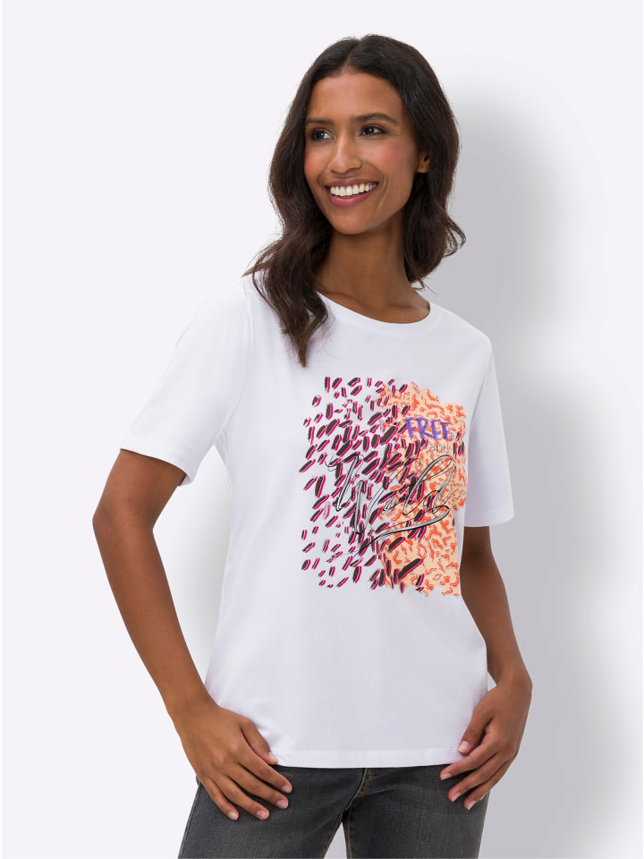 

Белая рубашка с круглым вырезом Heine