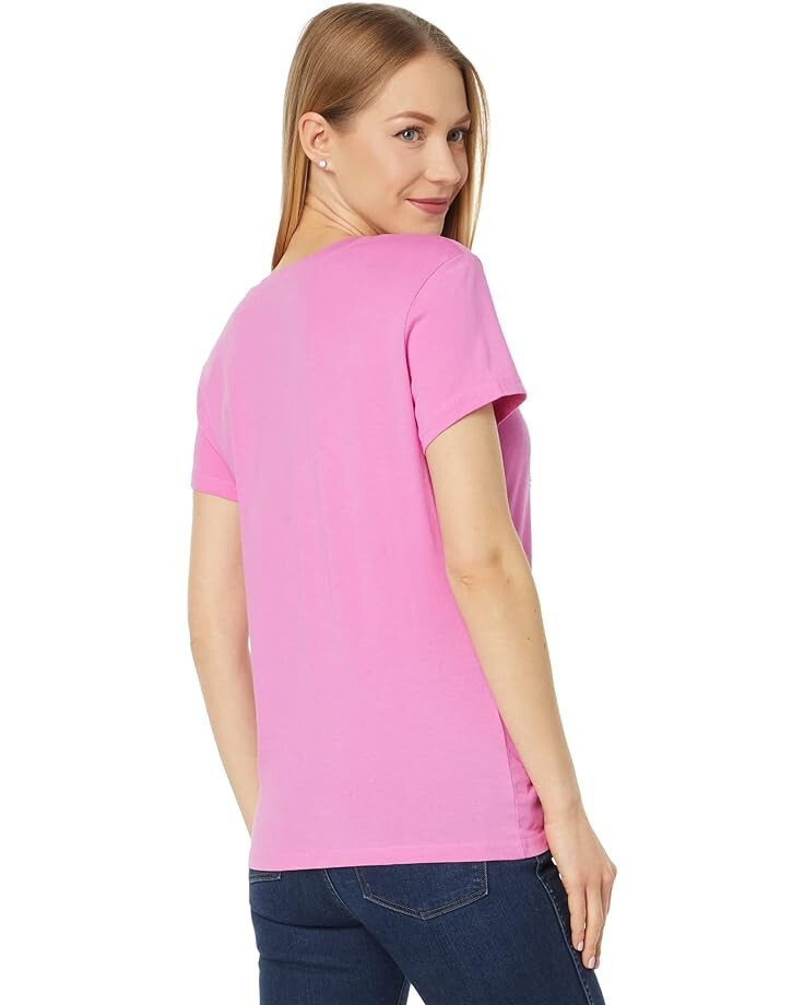 

Футболка U.S. POLO ASSN. USPA Stud V-Neck Graphic Tee, цвет Pink Pizazz