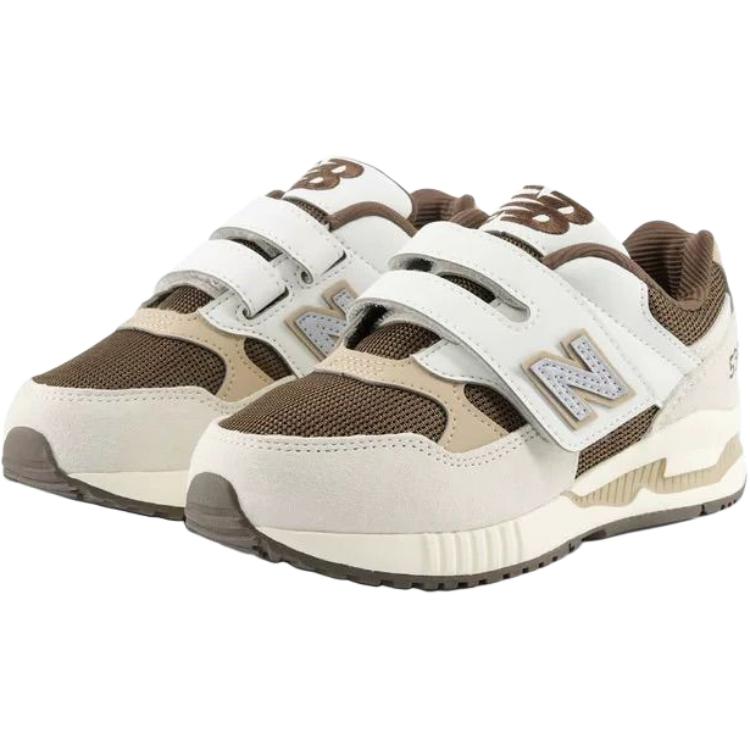 New Balance NB 530 Низкие повседневные туфли белого и коричневого цвета для детей — фото 3