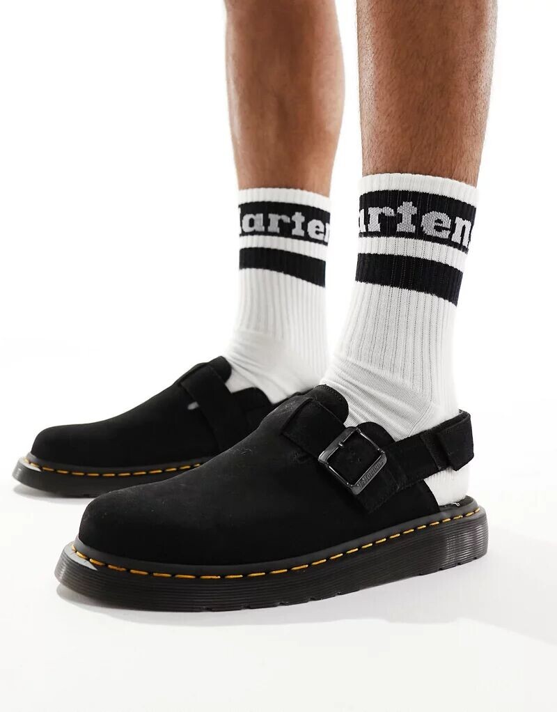 Доктор Черные замшевые туфли Martens Jorge II Dr Martens