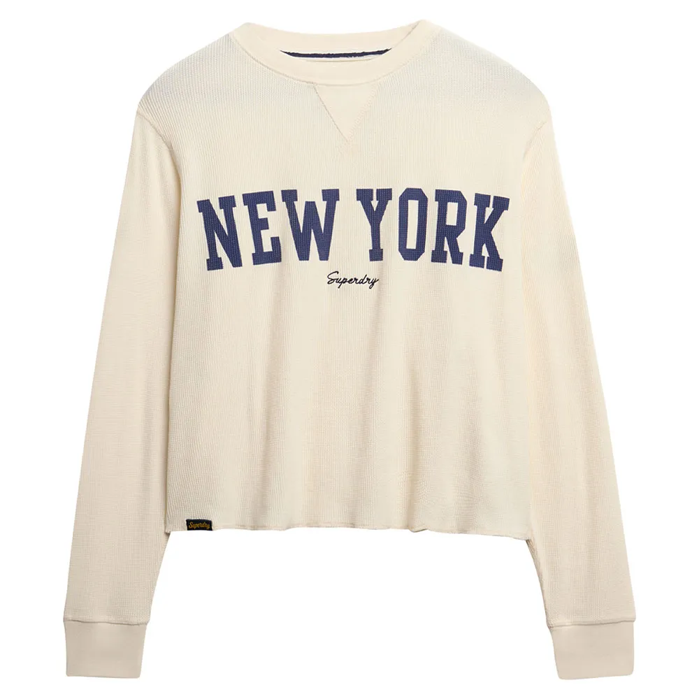 

Лонгслив Superdry Ath Essential Graphic, бежевый