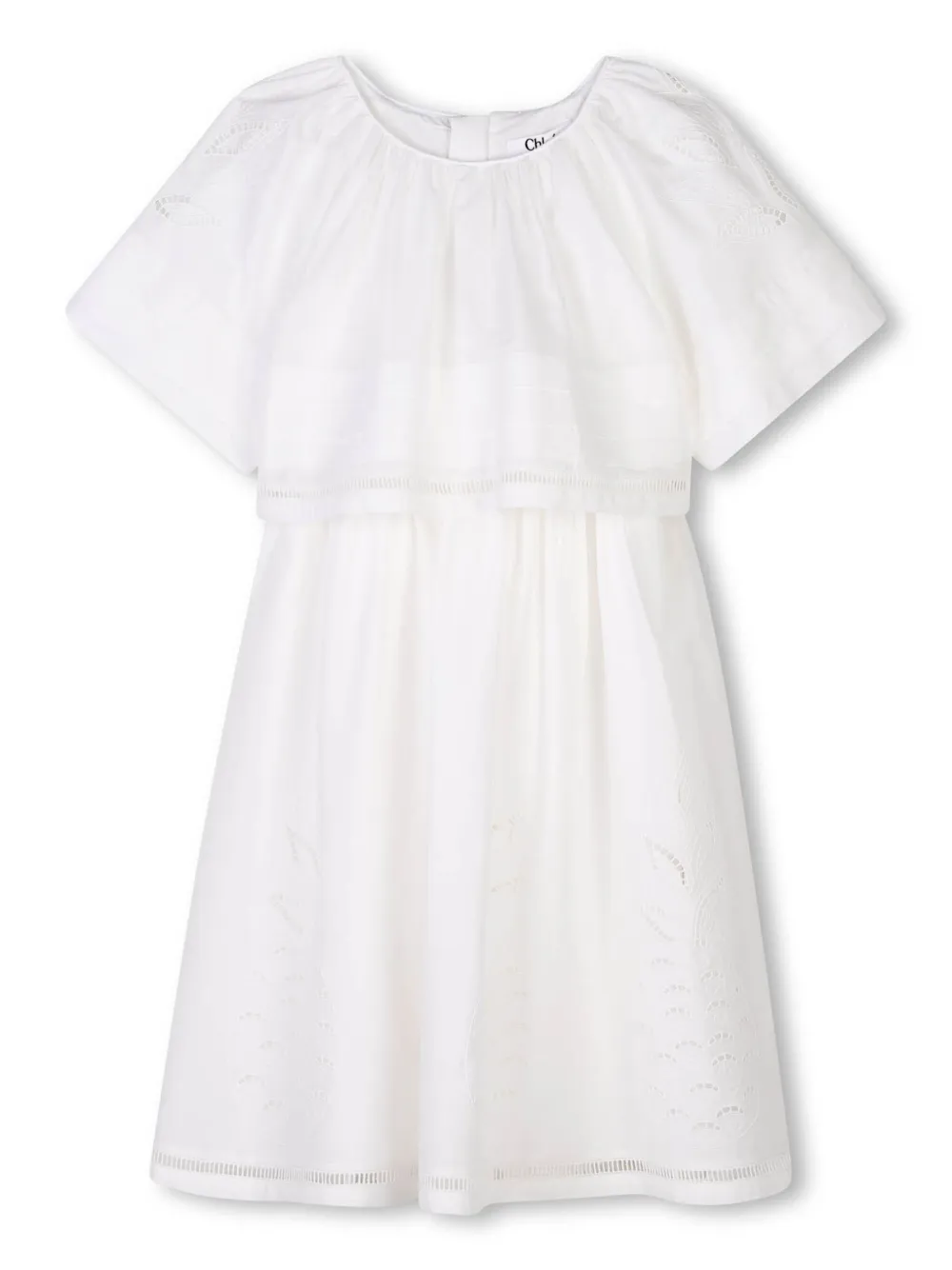 

Платье с английской вышивкой Chloé Kids, белый