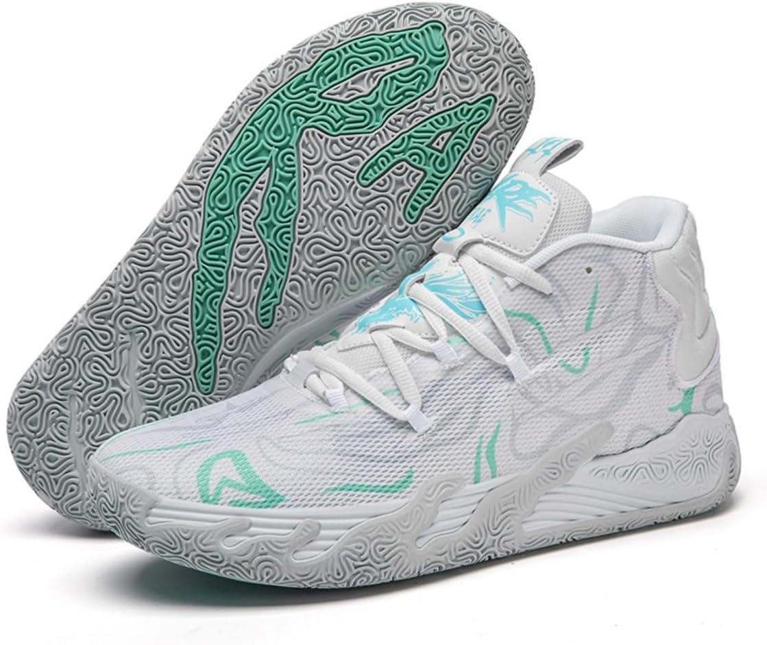 

Высокие баскетбольные кроссовки CTKVbmeoi для мужчин, модные спортивные кроссовки с противоскользящей подошвой для тренировок на площадке, бега и ежедневного спорта, белый