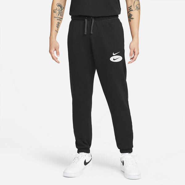 Брюки men's logo embroidered training bundle feet sports pants/trousers/joggers autumn black Nike, черный — фото 3