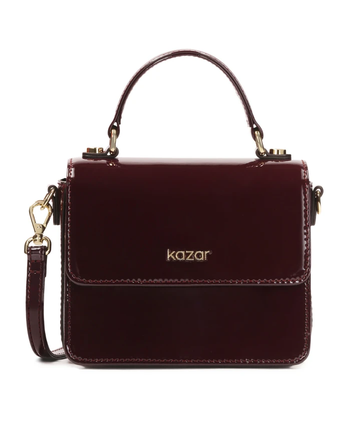 

Красная лакированная сумочка с ручкой Kazar, коричневый