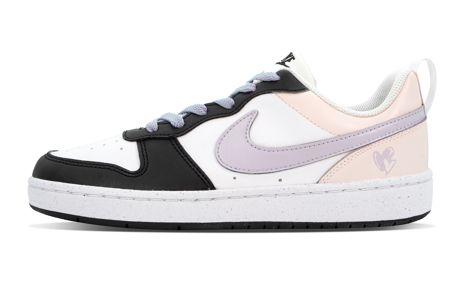 

Nike Court Borough 2 нескользящие устойчивые к истиранию низкие детские скейтбординг кроссовки Pink Purple для подростков