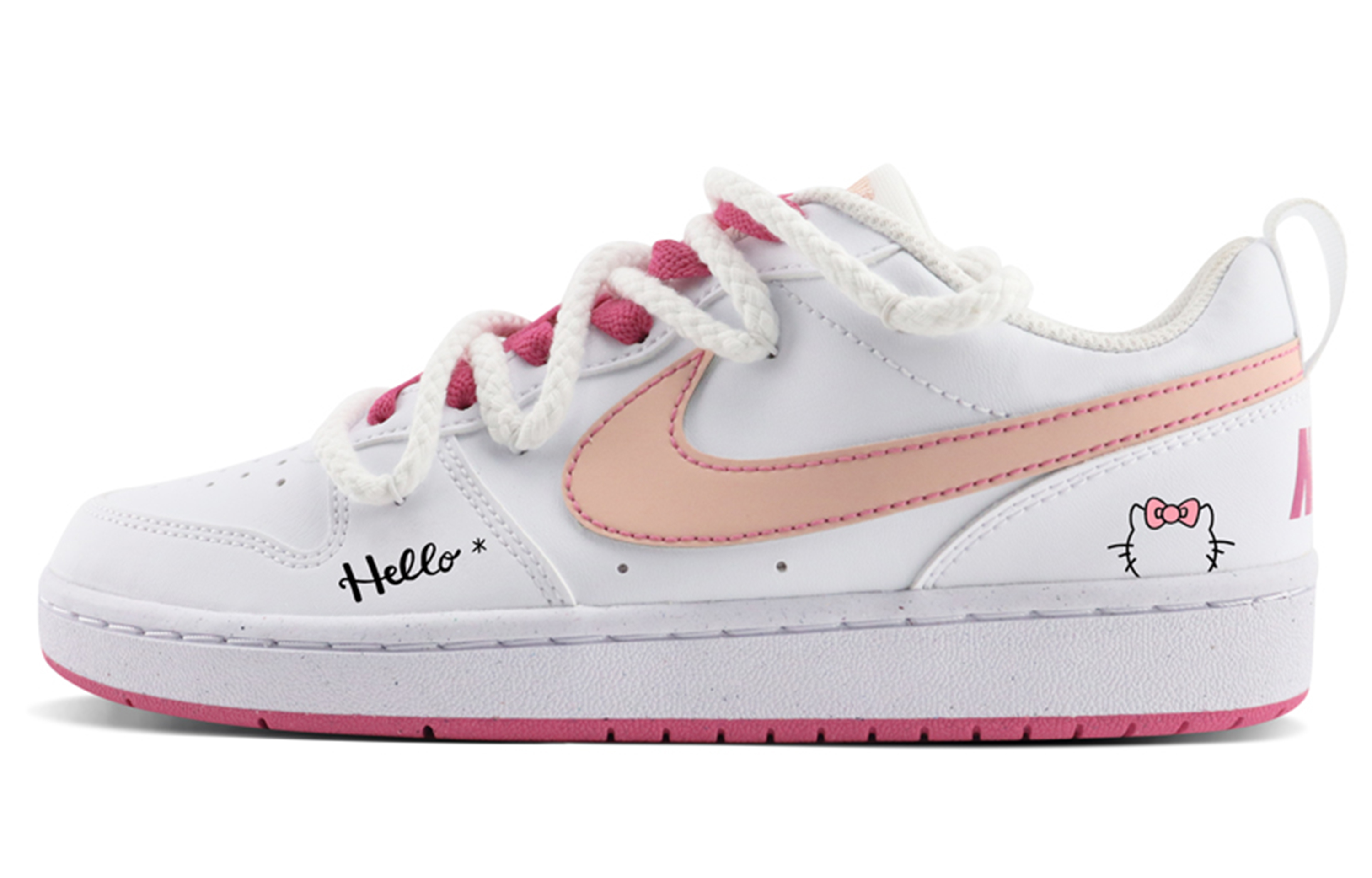 

Кроссовки Nike Court Borough Skateboarding Shoes Women's Low-top White/pink, розовый