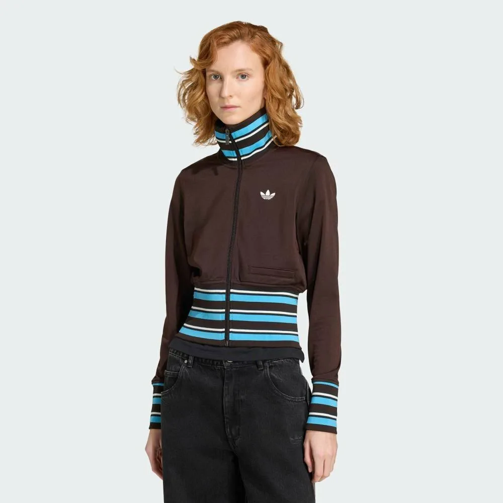 Винтажный трикотажный топ TT в рубчик Adidas, brown