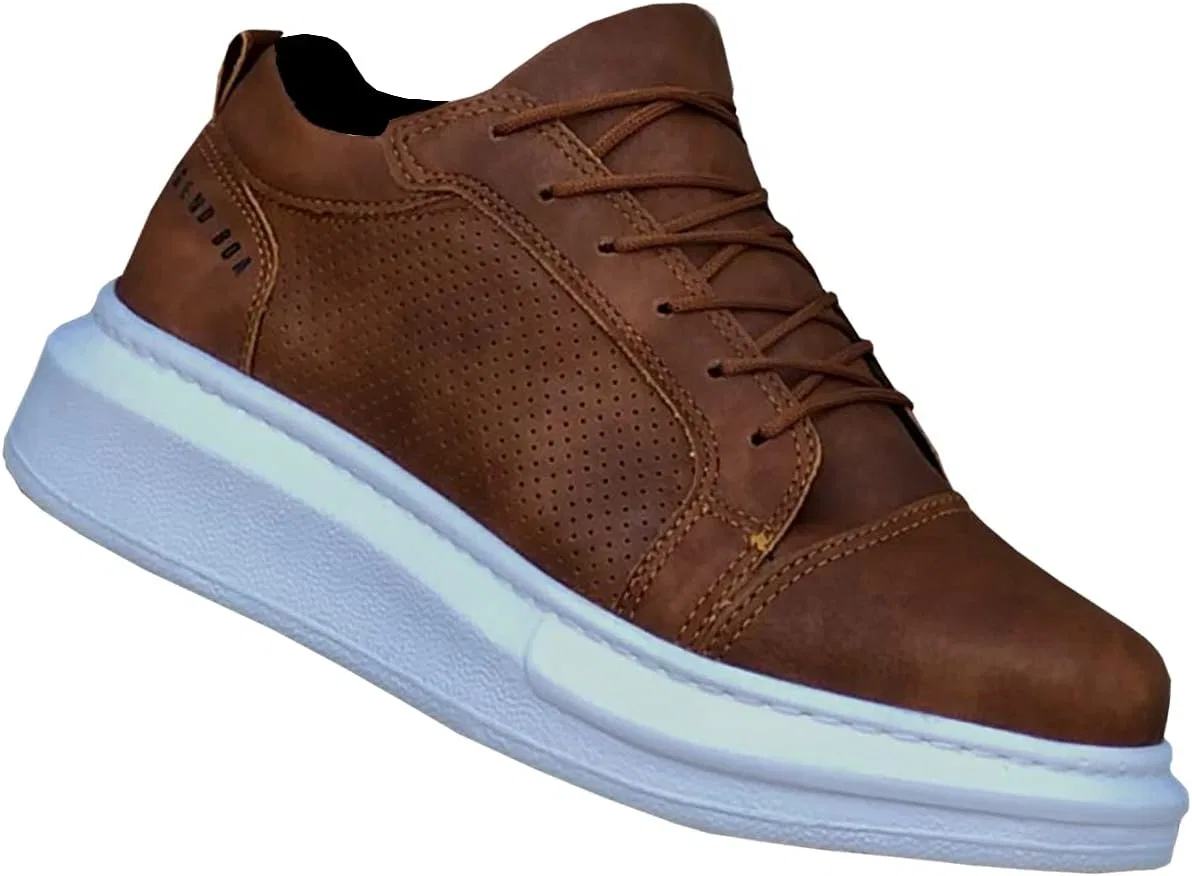 Мужские кожаные кроссовки Solaress 548, модная спортивная обувь solaress seyahat aksesuarları, Brown