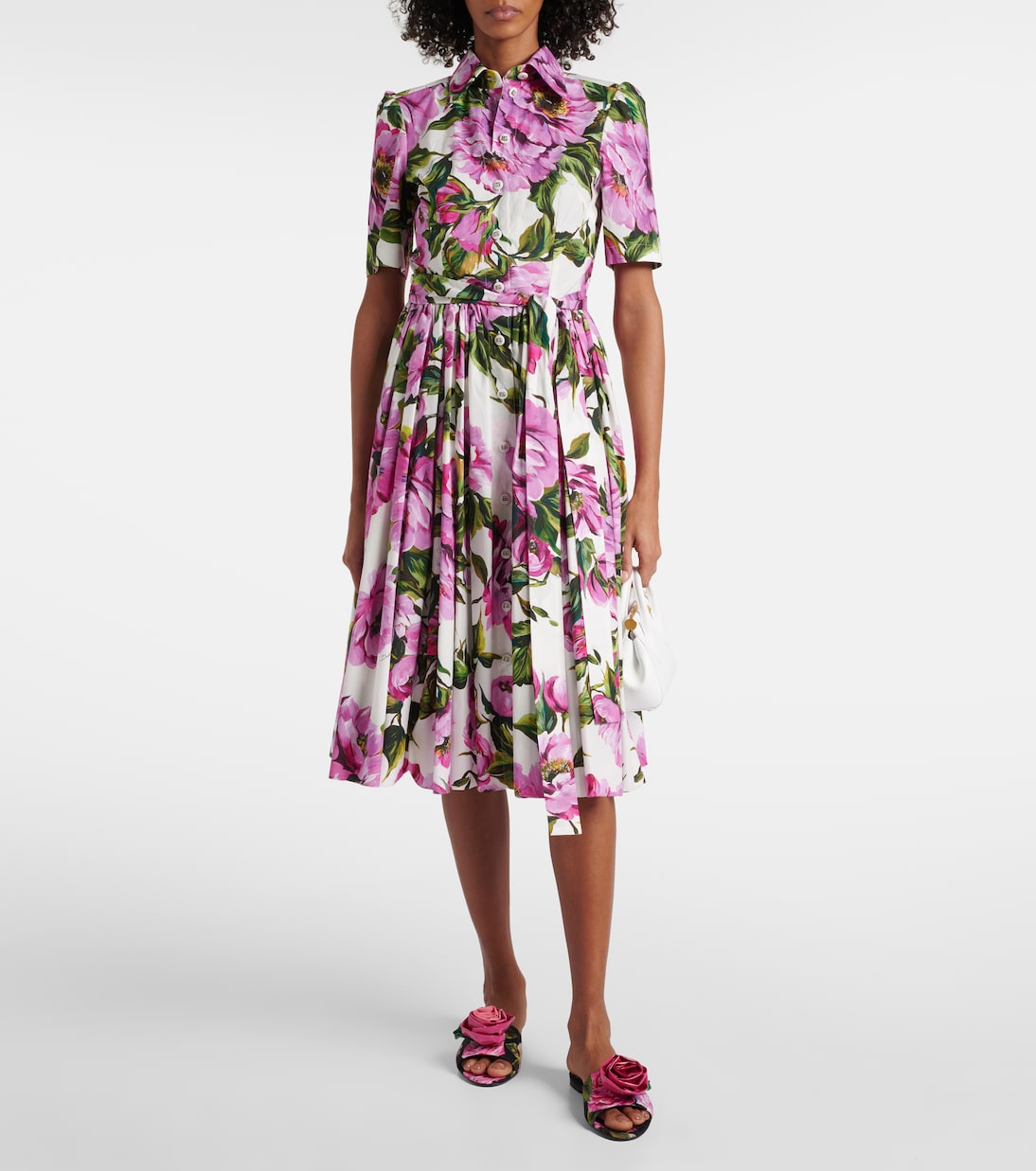 Брóковые шлёпанцы с цветочной аппликацией Dolce&Gabbana, Rose Rosa F.Nero — фото 3