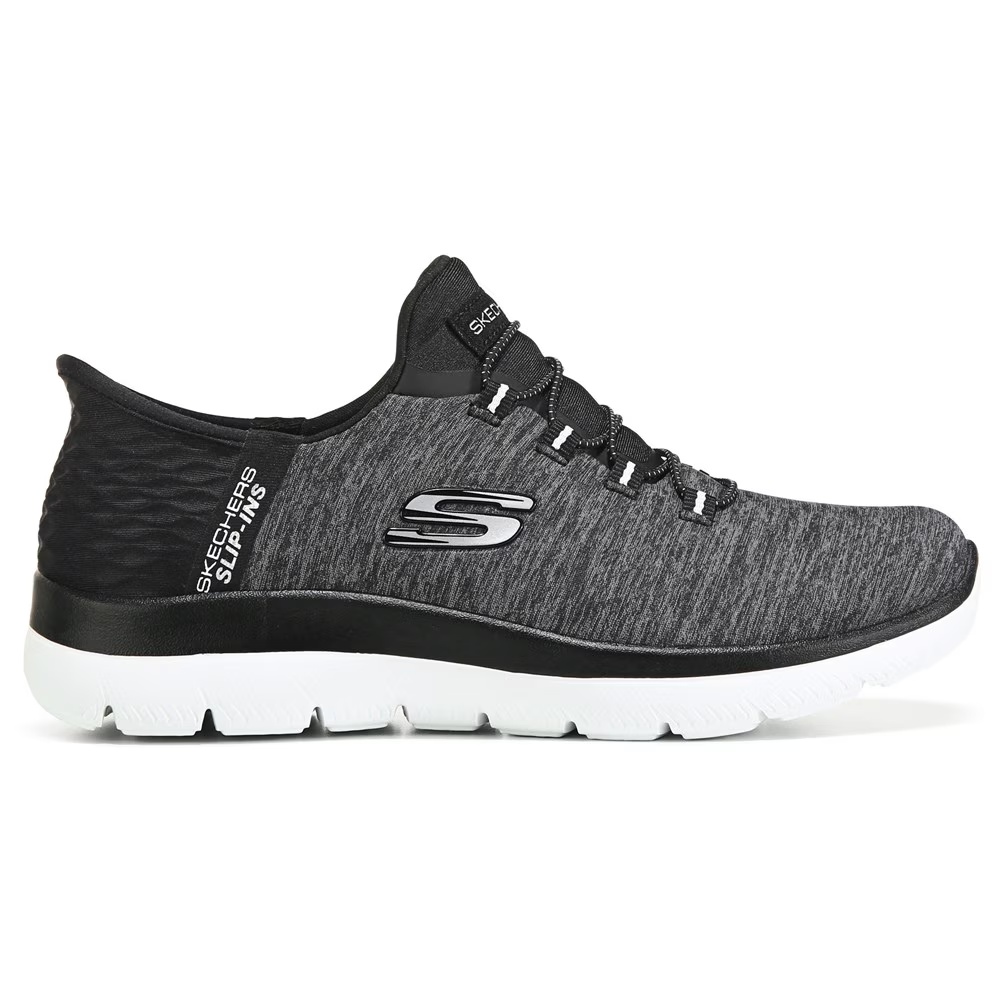 Кроссовки Slip-Ins Summits Skechers, black/white wide — фото 2